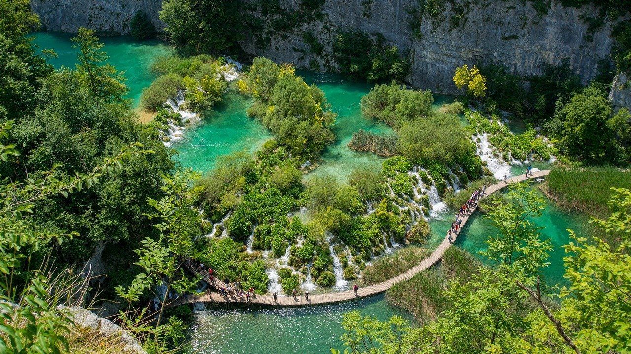 croatia, lake, waterfall