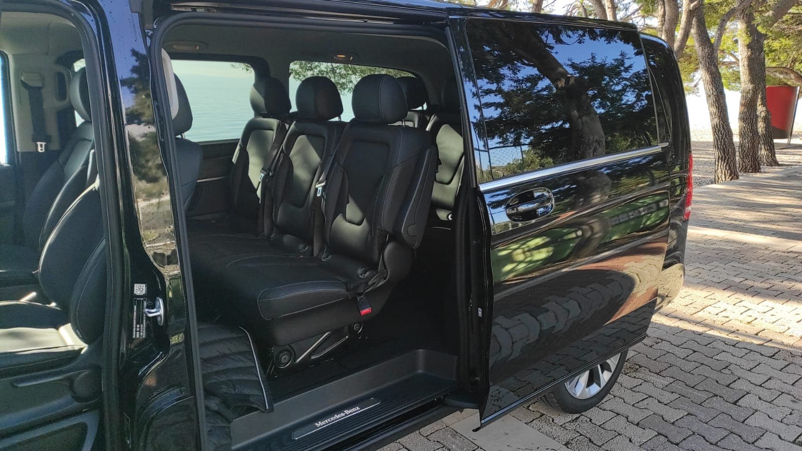 Interior with leather seats Mercedes Benz V class, premium vehicle for transfers and private tour | TripsFromSplit-Private Tours Croatia